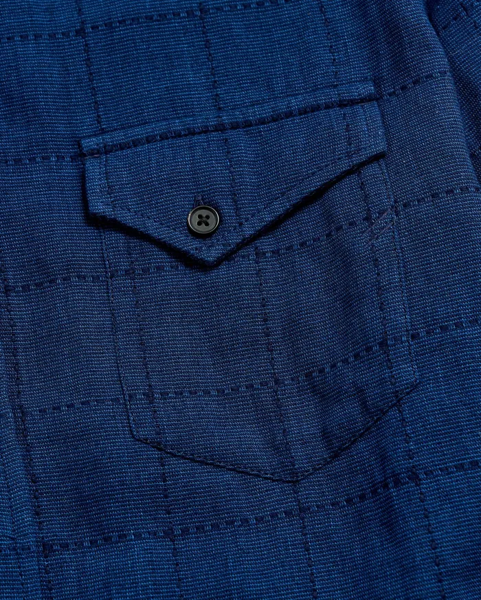 Men Shirting Billy Reid Western Shirt Indigo