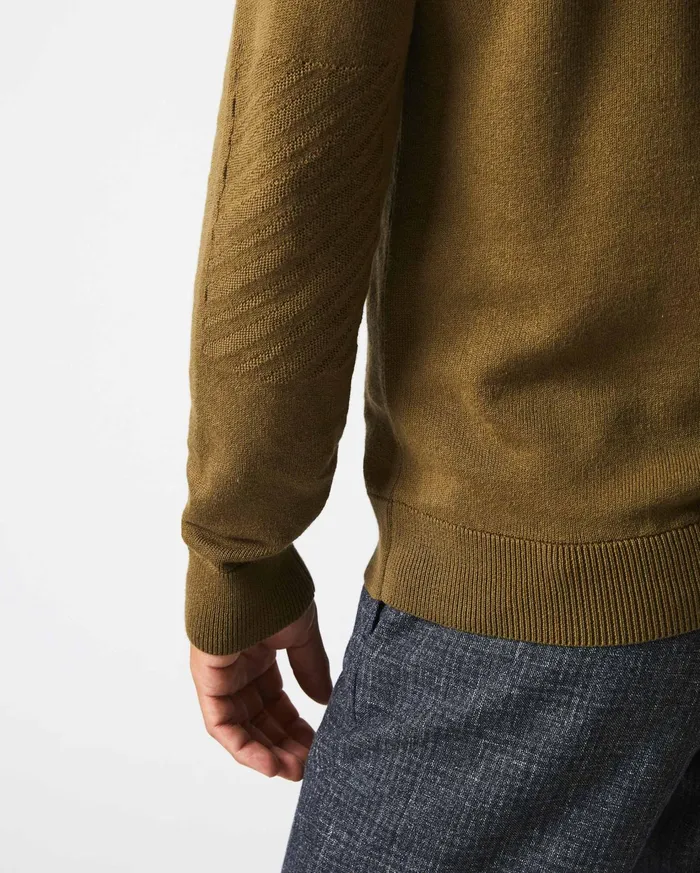 Men Sweaters and Sweatshirts Billy Reid American V Neck Sweater Olive