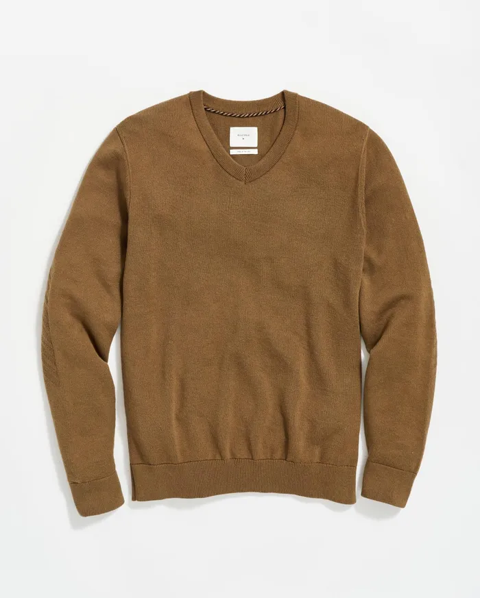 Men Sweaters and Sweatshirts Billy Reid American V Neck Sweater Olive