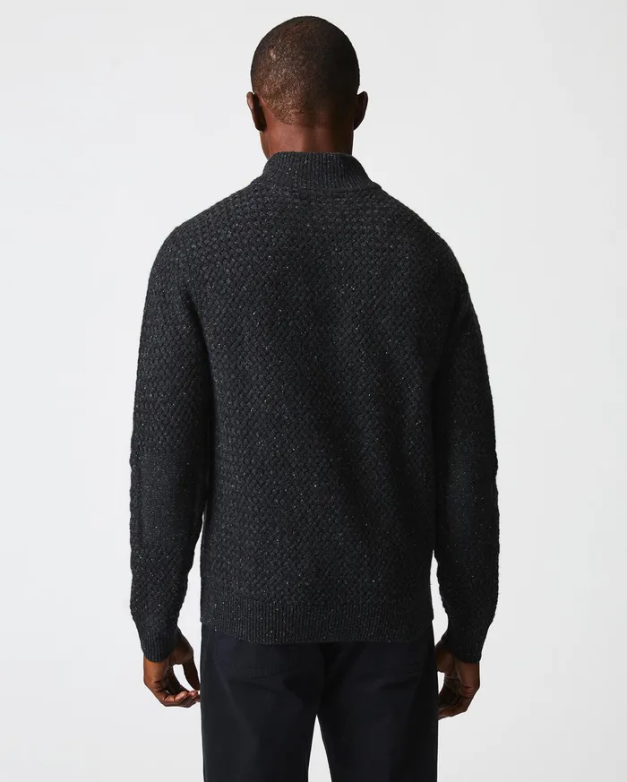 Men Sweaters and Sweatshirts Billy Reid Cashmere Basketweave Pullover Charcoal