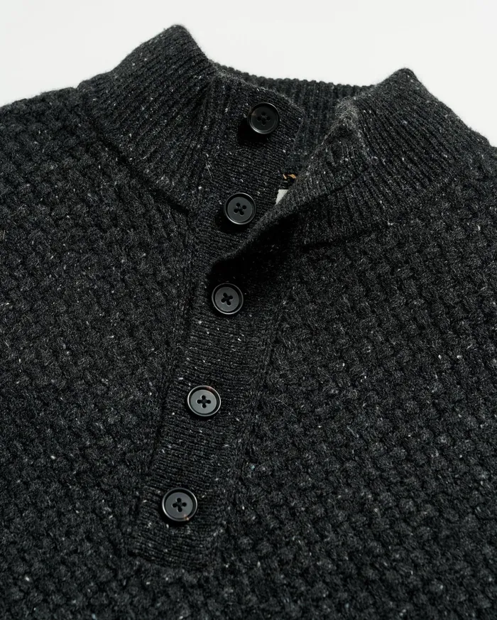Men Sweaters and Sweatshirts Billy Reid Cashmere Basketweave Pullover Charcoal