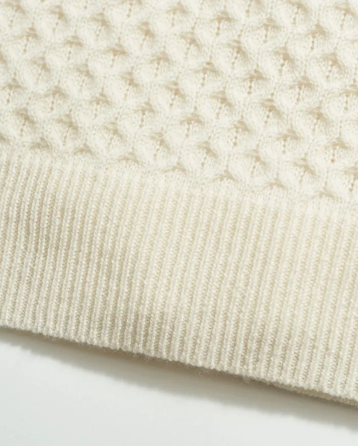 Men Sweaters and Sweatshirts Billy Reid Cashmere Honeycomb Turtleneck Natural
