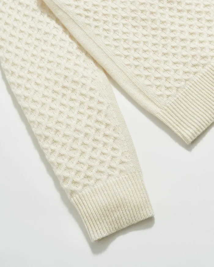 Men Sweaters and Sweatshirts Billy Reid Cashmere Honeycomb Turtleneck Natural