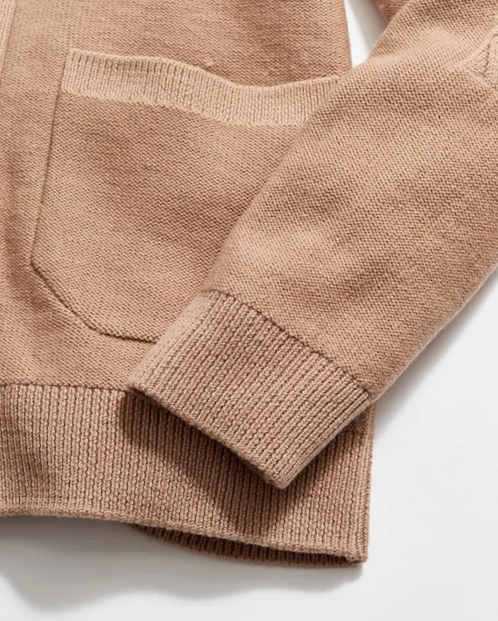 Men Sweaters and Sweatshirts Billy Reid Collegiate Cardigan Camel Heather