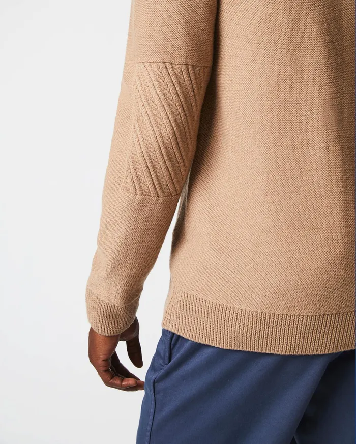 Men Sweaters and Sweatshirts Billy Reid Collegiate Cardigan Camel Heather