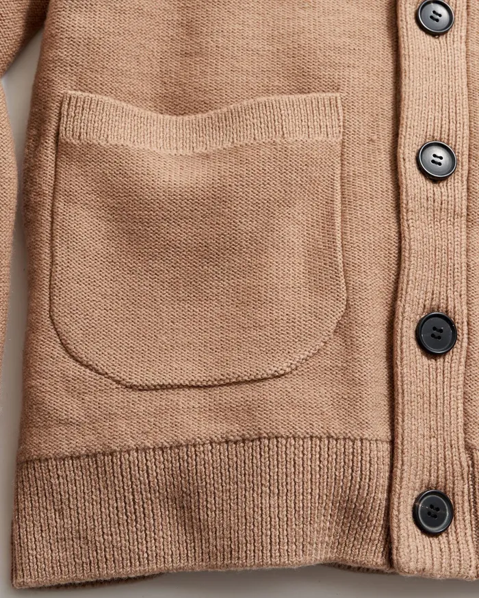 Men Sweaters and Sweatshirts Billy Reid Collegiate Cardigan Camel Heather
