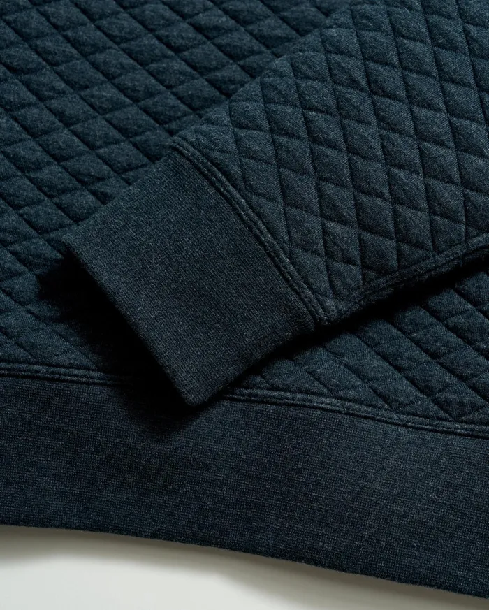 Men Sweaters and Sweatshirts Billy Reid Diamond Quilt Half Zip Carbon Blue