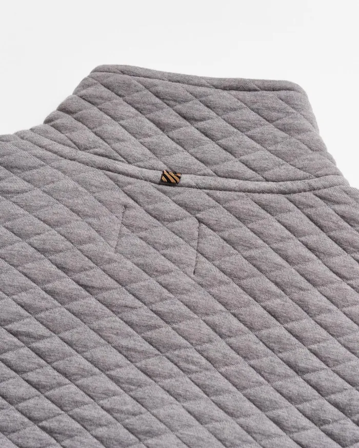 Men Sweaters and Sweatshirts Billy Reid Diamond Quilt Half Zip Medium Grey