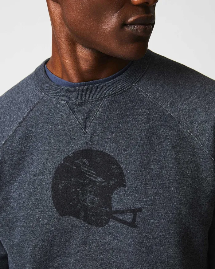 Men Sweaters and Sweatshirts Billy Reid Football Crew Grey
