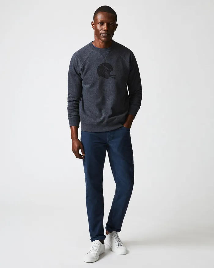 Men Sweaters and Sweatshirts Billy Reid Football Crew Grey
