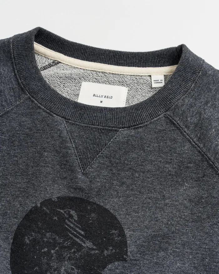 Men Sweaters and Sweatshirts Billy Reid Football Crew Grey