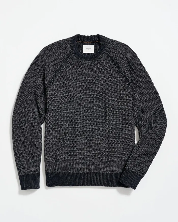 Men Sweaters and Sweatshirts Billy Reid Marled Crewneck Sweater Black