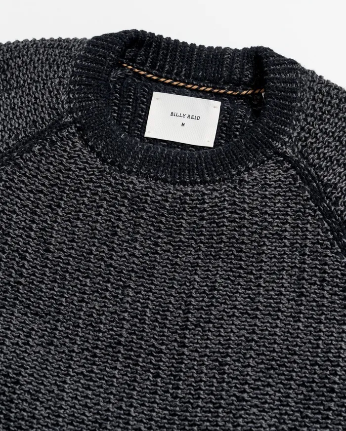 Men Sweaters and Sweatshirts Billy Reid Marled Crewneck Sweater Black