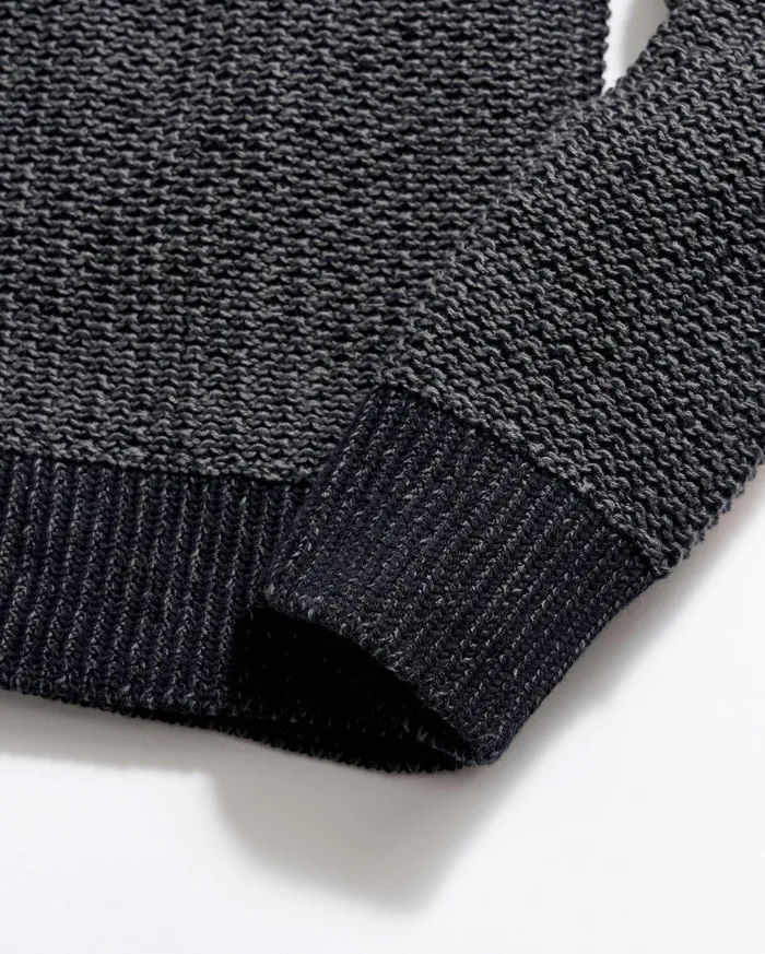 Men Sweaters and Sweatshirts Billy Reid Marled Crewneck Sweater Black