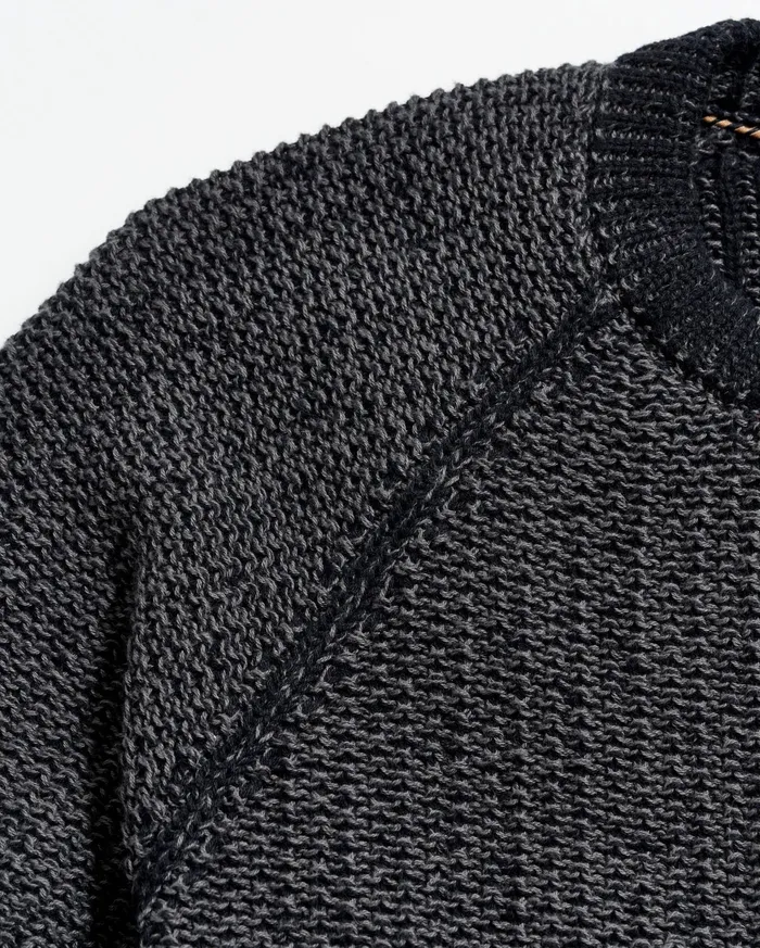 Men Sweaters and Sweatshirts Billy Reid Marled Crewneck Sweater Black
