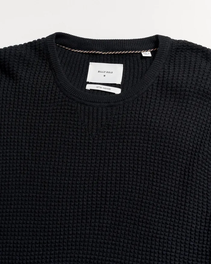 Men Sweaters and Sweatshirts Billy Reid Mini Waffle Crew Midnight