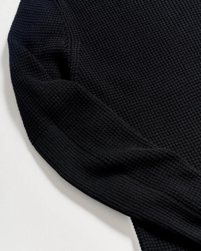 Men Sweaters and Sweatshirts Billy Reid Mini Waffle Crew Midnight