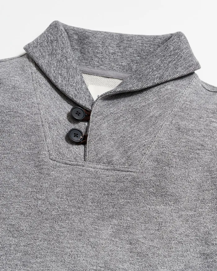 Men Sweaters and Sweatshirts Billy Reid Mouline Shawl Pullover Medium Grey