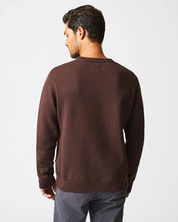 Men Sweaters and Sweatshirts Billy Reid Muscle Shoals Sound Crew Dark Brown