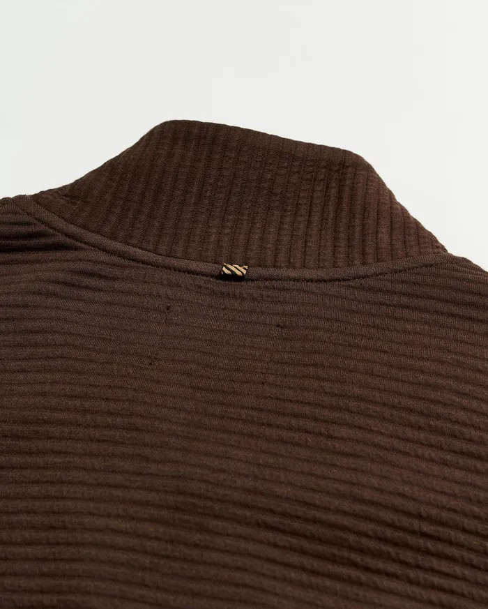 Men Sweaters and Sweatshirts Billy Reid Quilted Half Zip Chocolate
