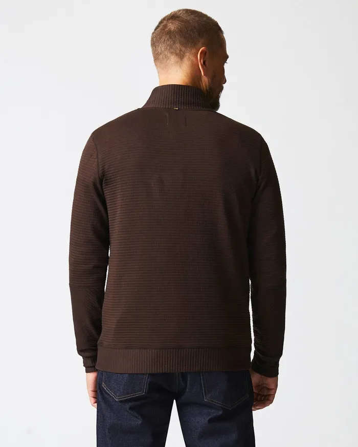 Men Sweaters and Sweatshirts Billy Reid Quilted Half Zip Chocolate