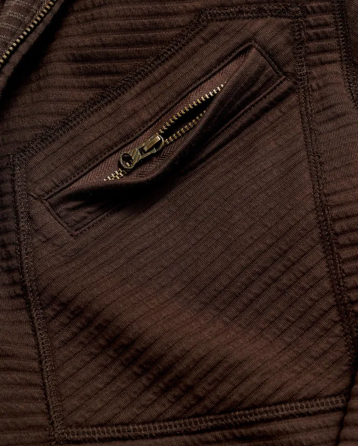Men Sweaters and Sweatshirts Billy Reid Quilted Half Zip Chocolate