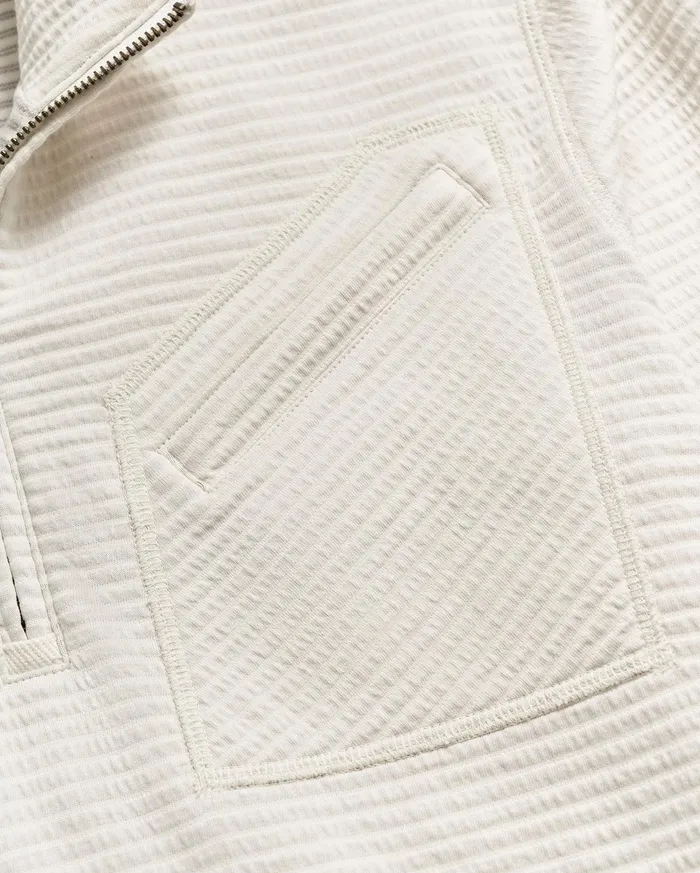 Men Sweaters and Sweatshirts Billy Reid Quilted Half Zip Tinted White