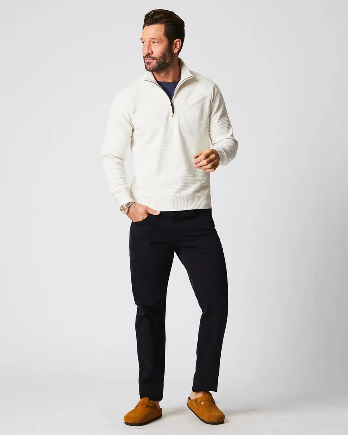 Men Sweaters and Sweatshirts Billy Reid Quilted Half Zip Tinted White
