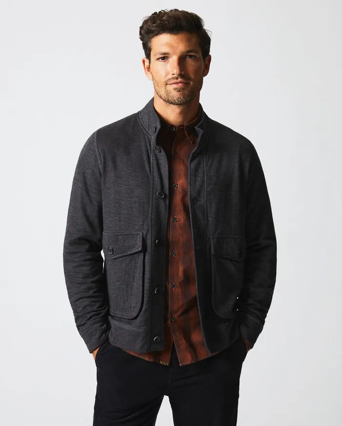 Men Sweaters and Sweatshirts Billy Reid Slub Cotton Cardigan Black