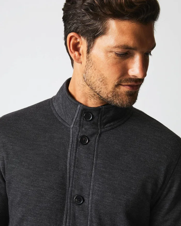 Men Sweaters and Sweatshirts Billy Reid Slub Cotton Cardigan Black