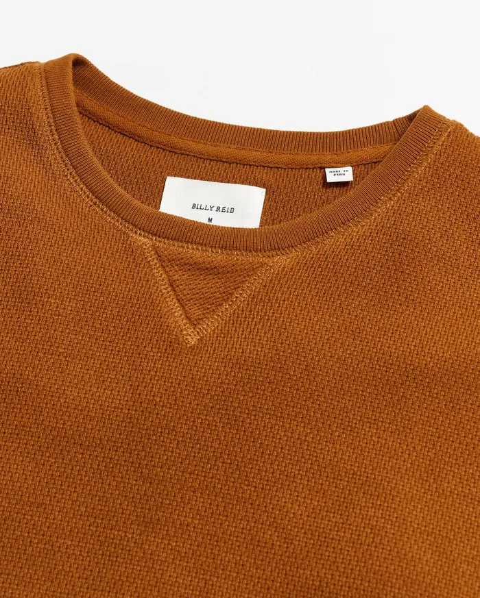 Men Sweaters and Sweatshirts Billy Reid Thermal LS Crew Billy039s Brown