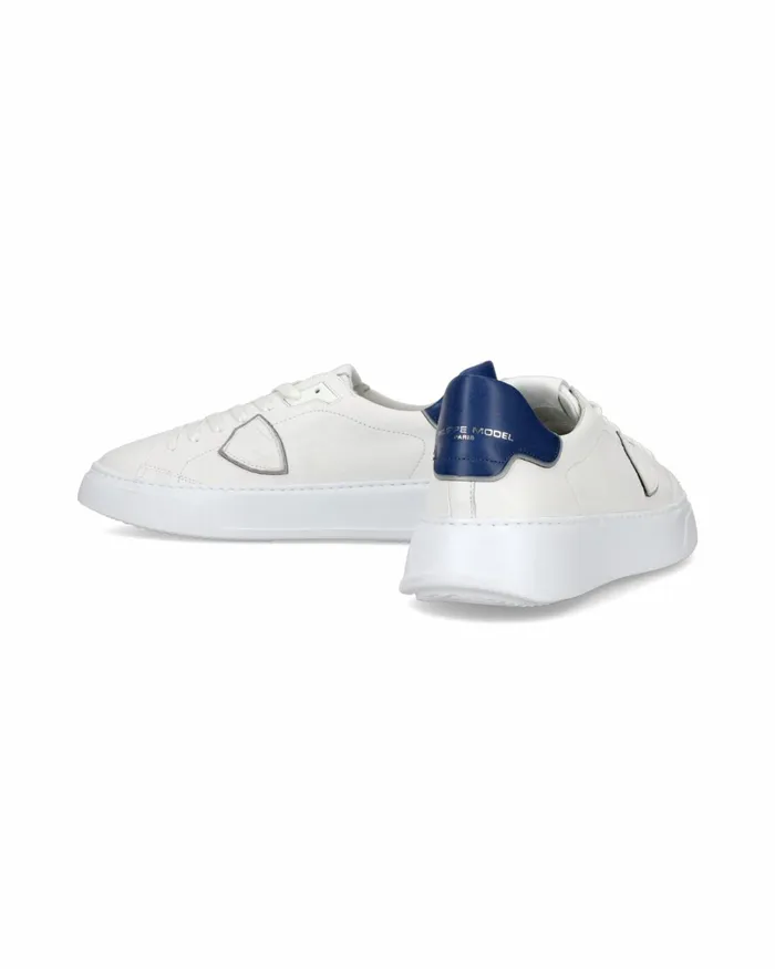 Men Temple Sneakers WhiteBlue Shoes Paris Philippe Model Paris Casual