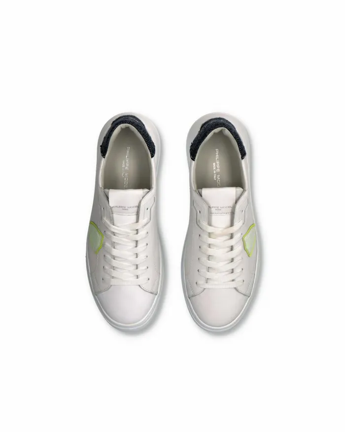 Men Temple Sneakers WhiteBlue Shoes Philippe Model Paris Casual
