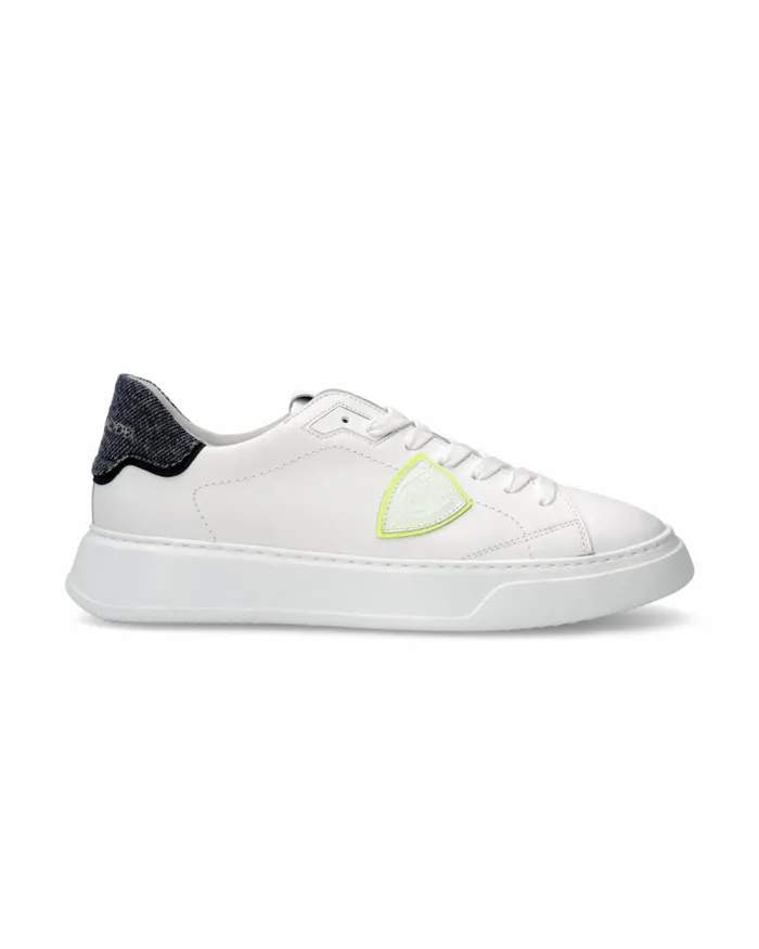 Men Temple Sneakers WhiteBlue Shoes Philippe Model Paris Casual