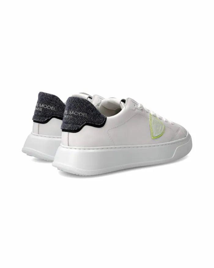 Men Temple Sneakers WhiteBlue Shoes Philippe Model Paris Casual