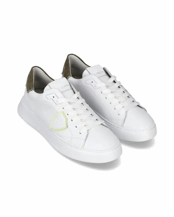 Men Temple Sneakers WhiteGreen Shoes Paris Philippe Model Paris Casual