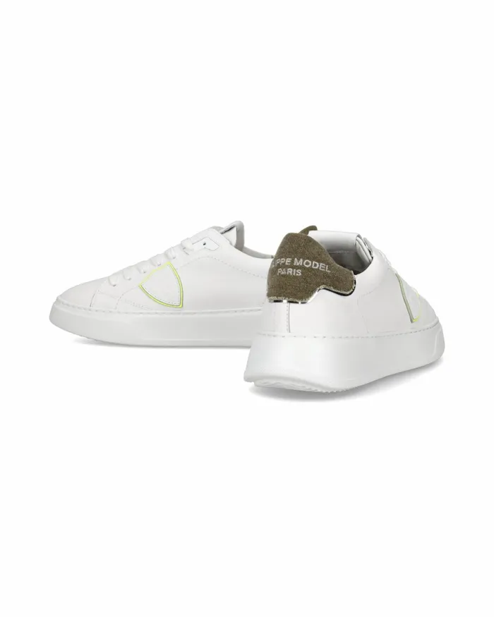 Men Temple Sneakers WhiteGreen Shoes Paris Philippe Model Paris Casual