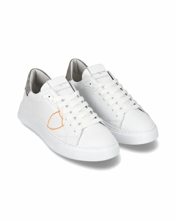 Men Temple Sneakers WhiteOrange Shoes Paris Philippe Model Paris Casual