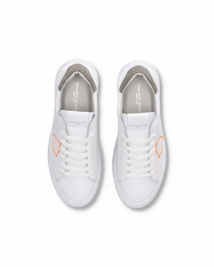 Men Temple Sneakers WhiteOrange Shoes Paris Philippe Model Paris Casual