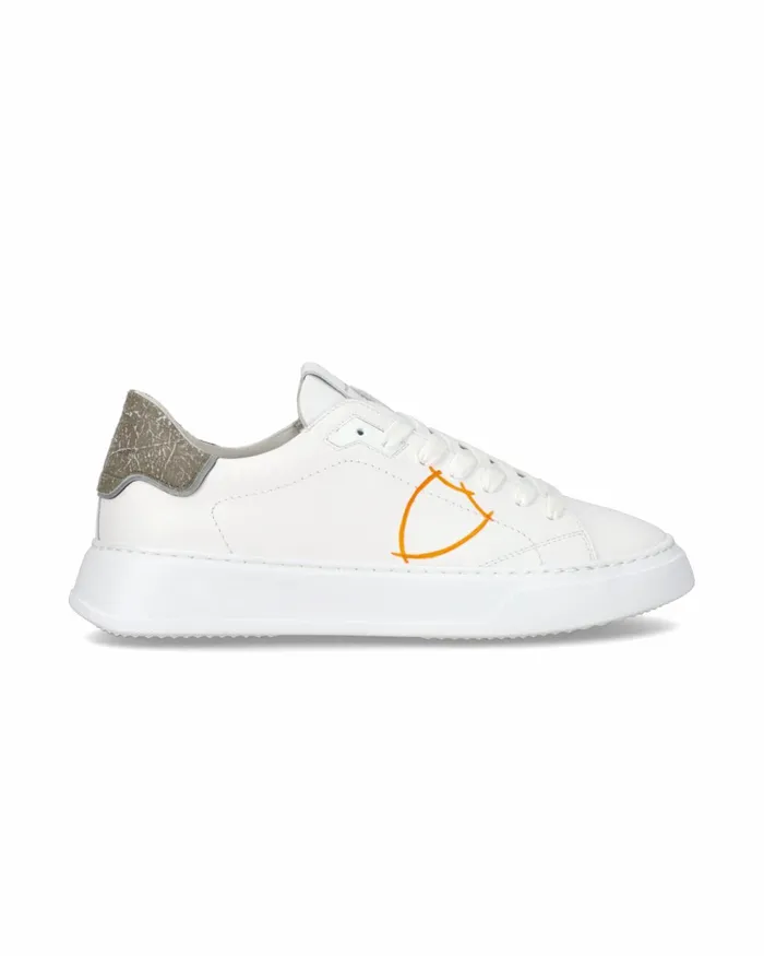 Men Temple Sneakers WhiteOrange Shoes Paris Philippe Model Paris Casual