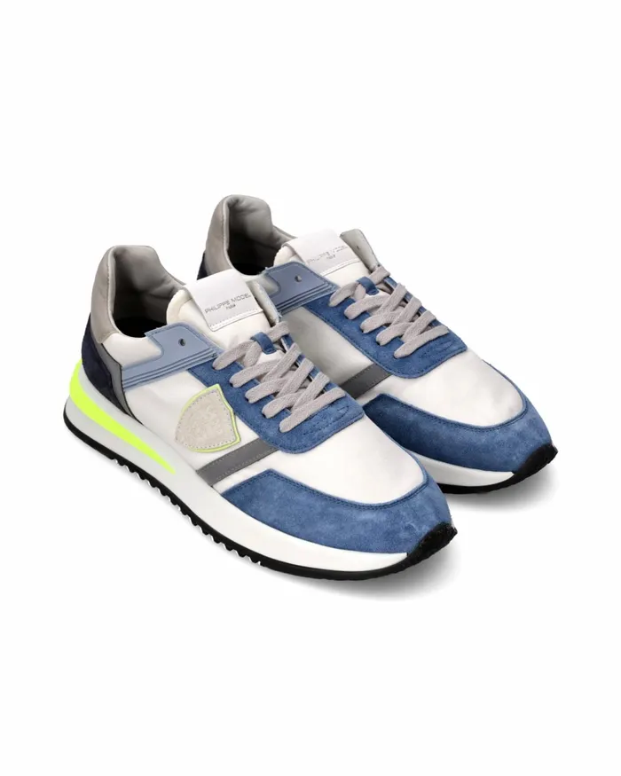 Men Tropez 21 Sneakers BlueWhite Shoes Philippe Model Paris Casual