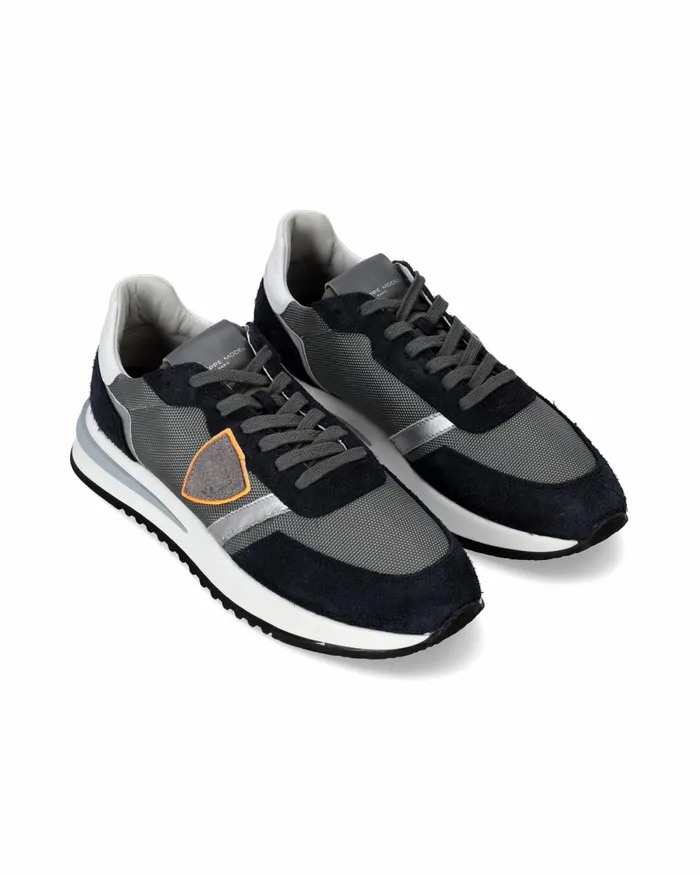 Men Tropez 21 Sneakers GrayBlue Shoes Philippe Model Paris Low