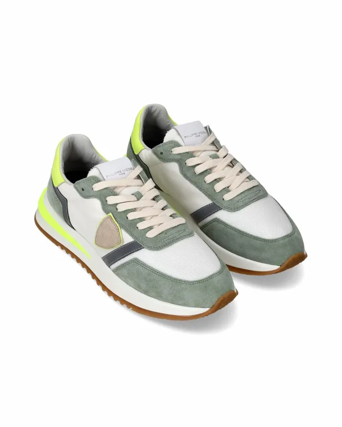 Men Tropez 21 Sneakers WhiteYellow Shoes Philippe Model Paris Casual