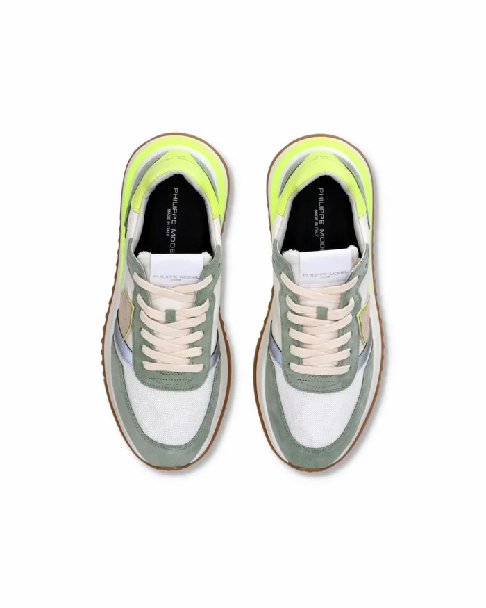 Men Tropez 21 Sneakers WhiteYellow Shoes Philippe Model Paris Casual