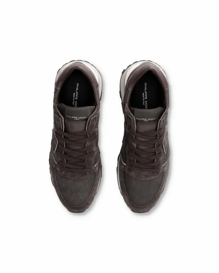 Men Tropez Haute Sneakers Brown Shoes Philippe Model Paris Running