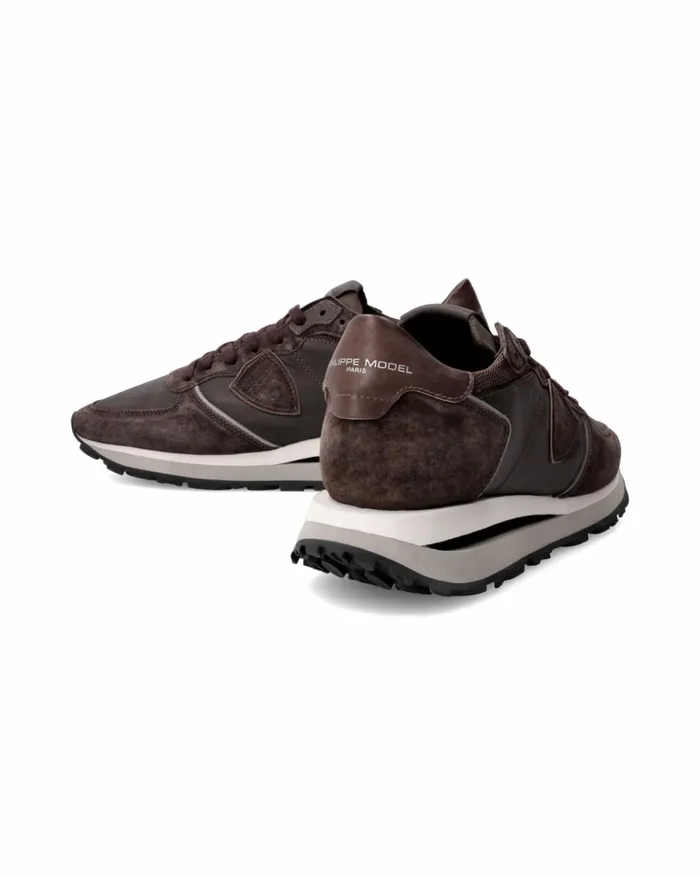Men Tropez Haute Sneakers Brown Shoes Philippe Model Paris Running