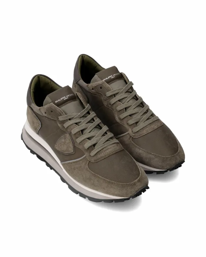 Men Tropez Haute Sneakers Khaki Green Shoes Paris Philippe Model Paris Low