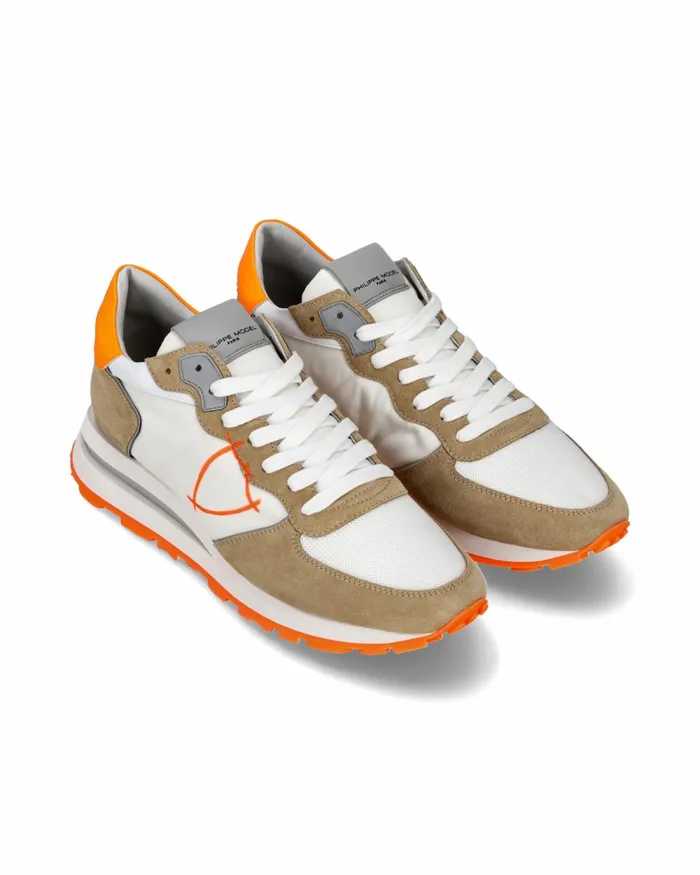 Men Tropez Haute Sneakers WhiteOrange Shoes Paris Philippe Model Paris Casual