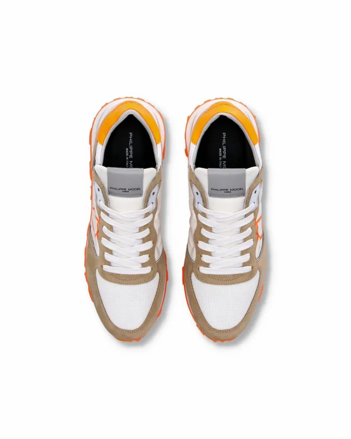 Men Tropez Haute Sneakers WhiteOrange Shoes Paris Philippe Model Paris Casual