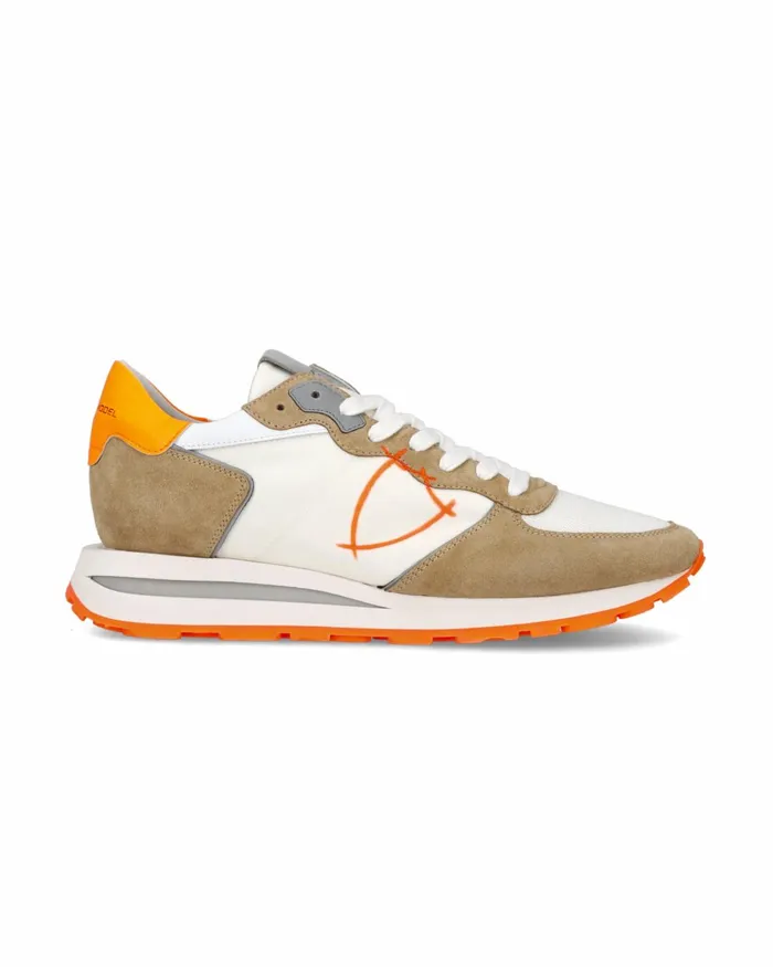 Men Tropez Haute Sneakers WhiteOrange Shoes Paris Philippe Model Paris Casual